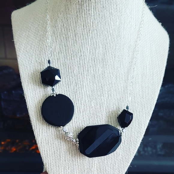 Black agate necklace - Picture 2 of 4